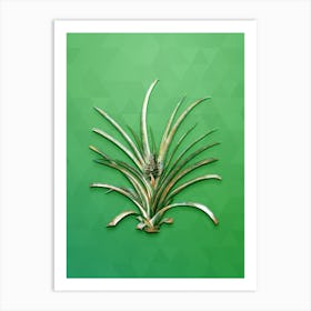 Vintage Pineapple Botanical Art on Classic Green n.1213 Art Print