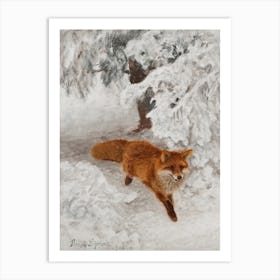 Painting Fox In The Snow Art Print