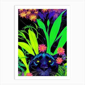 Colorful Black Panther Art Print