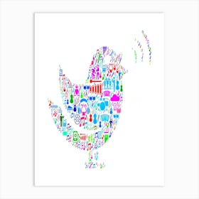 Singing Bird Music And Musical Celebration Vector Icon Background Art Print