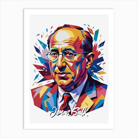 Jonas Salk 03Portrait WPAP Pop Art Art Print