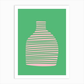 Green Boho Vase Art Print