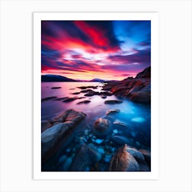 Sunset In Fjords Art Print