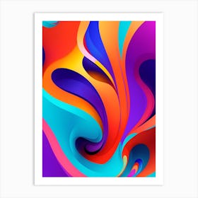 Abstract Colorful Waves Vertical Composition 34 Art Print