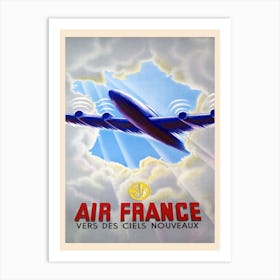 1953 Air France Travel Poster Art Print
