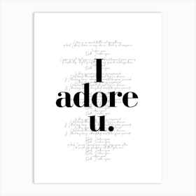 I Adore You 3 Art Print