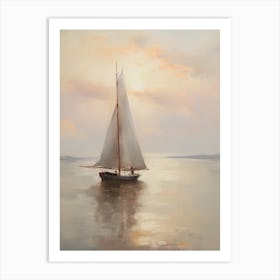 Sailboat Sunset Painting Art Print