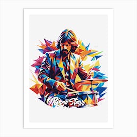 The Beatles Ringo Starr 02 Portrait Music Icon WPAP Pop Art Style Art Print