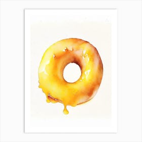 Mango Glazed Donut Cute Neon 1 Art Print