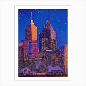 Detroit, City Us  Pointillism Art Print