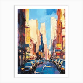 Colorful Painting Of City Street On Sunny Day Art Print