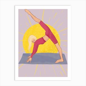 Yoga Pose, Yoga girl, Sunrise Art Print