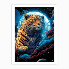 Leopard In Space Art Print