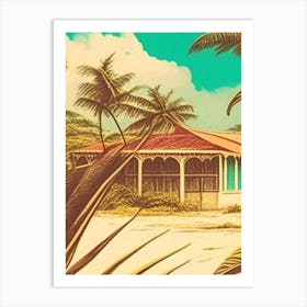 Andros Island Bahamas Vintage Sketch Tropical Destination Art Print
