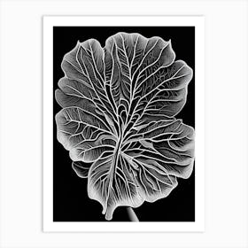 Gotu Kola Leaf Linocut 1 Art Print