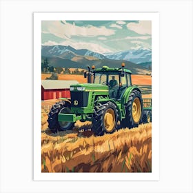 Farm Tractor In The Field Art Print