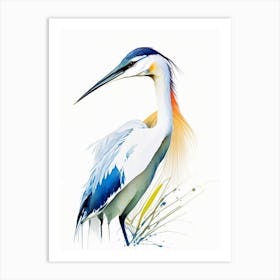 Cocoi Heron Impressionistic 3 Art Print