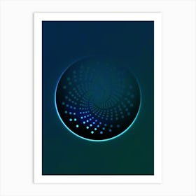 Geometric Neon Glyph on Jewel Tone Triangle Pattern 386 Art Print