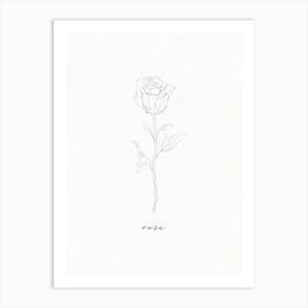 Rose Line Drawing Art Print