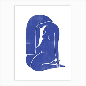 Nude In Blue 01 Art Print