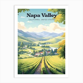 Napa Valley California United States Vineyard Modern Travel Art Art Print