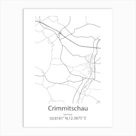 Crimmitschau,Germany Minimalist Map Art Print