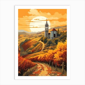 The Camino Portugal 2 Vintage Travel Illustration Art Print