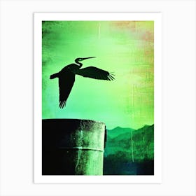 Heron In Flight Art Print