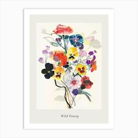Wild Pansy 2 Collage Flower Bouquet Poster Art Print