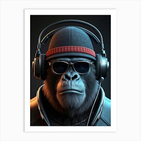 Gorilla Music Headset Poster