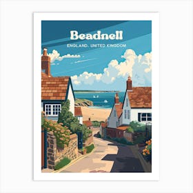 Beadnell England Village Digital Travel Art Art Print