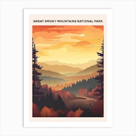 Great Smoky Mountains National Park Midcentury Travel Poster Art Print