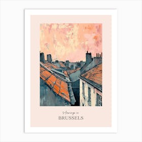 Mornings In Brussels Rooftops Morning Skyline 2 Art Print