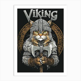 Viking Cat 3 Art Print