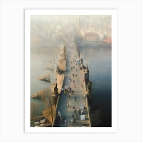 Charles Bridge Winter In Prague Art Print