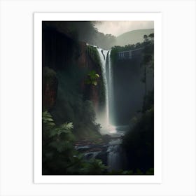 Satopanth Waterfall, India Realistic Photograph (3) Art Print