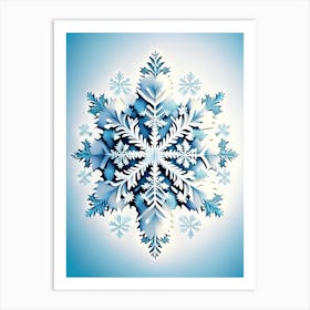 Irregular Snowflakes, Snowflakes, Retro Drawing 2 Art Print