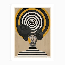 Woman With A Spiral Head Art Print