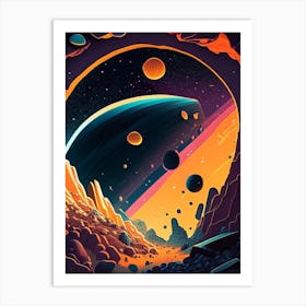 Asteroid Belt Comic Space Space Art Print