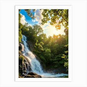 Waterfall In The Forest 13 Art Print