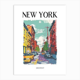 Greenpoint New York Colourful Silkscreen Illustration 4 Poster Art Print