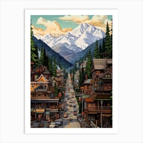 Leavenworth Washington Pointillism 7 Art Print