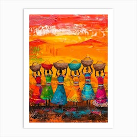 Women With Baskets 1 Art Print