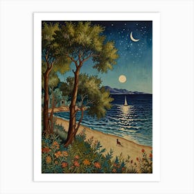 William Morris Night On The Beach Art Print