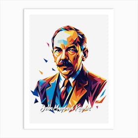 John Maynard Keynes 01 Portrait WPAP Pop Art Art Print