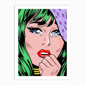 GREEN HAIRED LADY Art Print