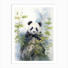 Panda Art Painting Watercolour 3 Art Print