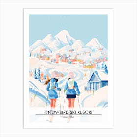 Snowbird Ski Resort   Utah Usa, Ski Resort Poster Illustration 0 Art Print