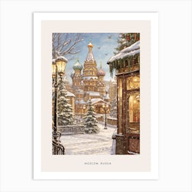 Vintage Winter Poster Moscow Russia 1 Art Print