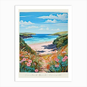 Poster Of Crantock Beach, Cornwall, Matisse And Rousseau Style 2 Art Print